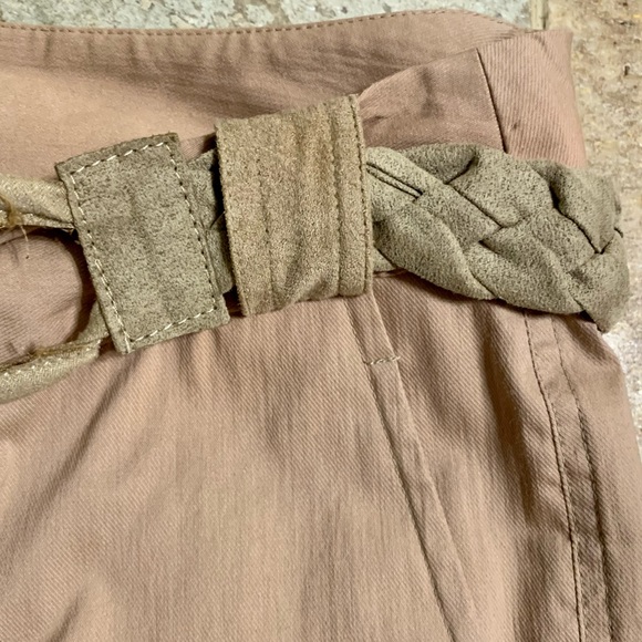 ECI New York Tan Capris Matching Suede Braid Belt - Picture 6 of 13